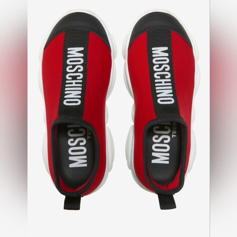 MOSCHINO KIDS Unisex Logo Slip On Trainers US 32 BNWT
